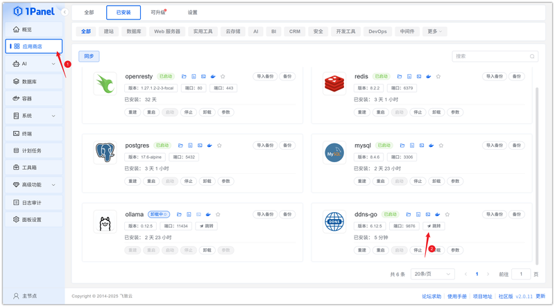 图 5 配置访问 ddns-go 服务——打开 ddns-go 服务地址