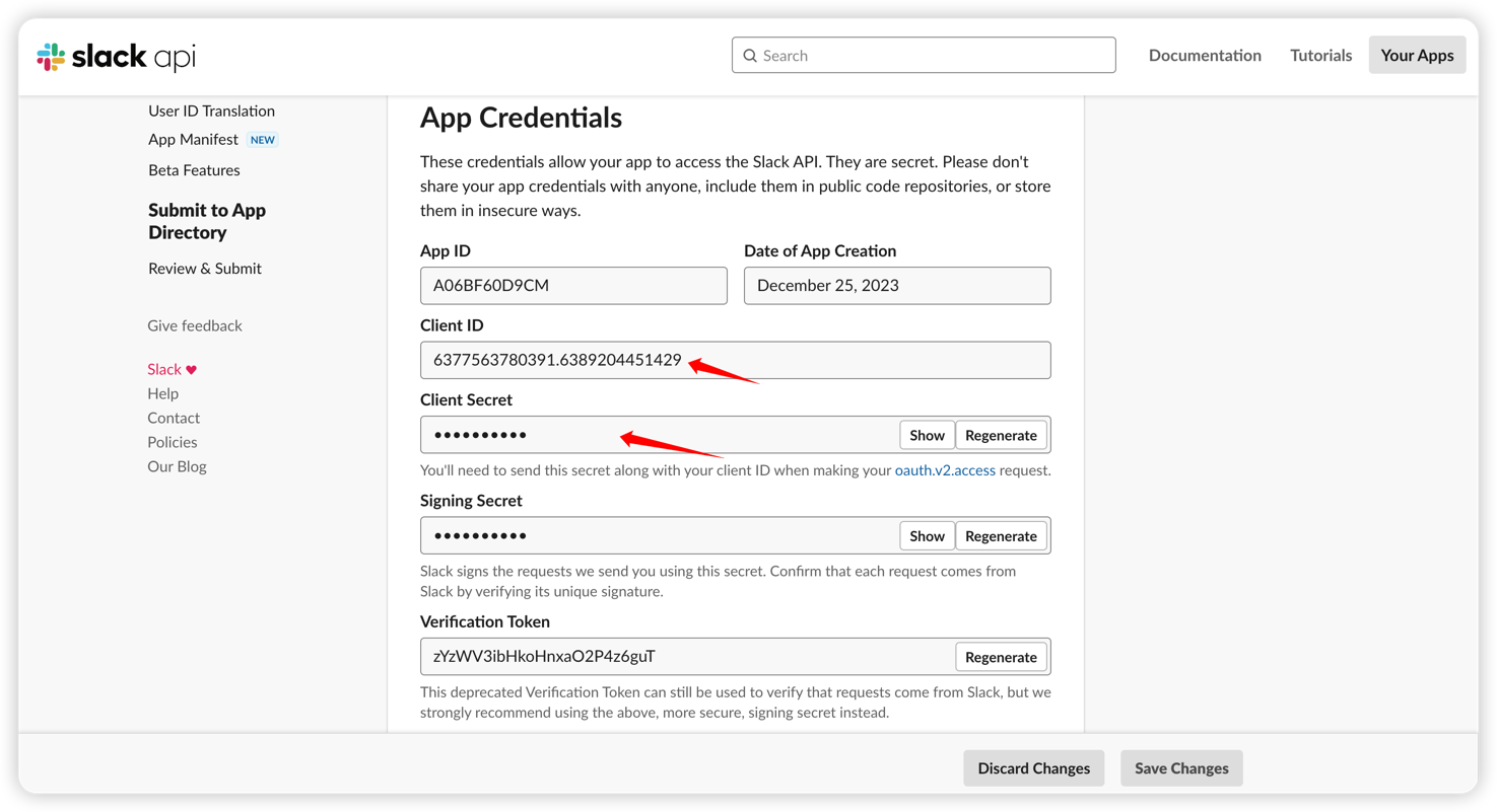 Slack secret