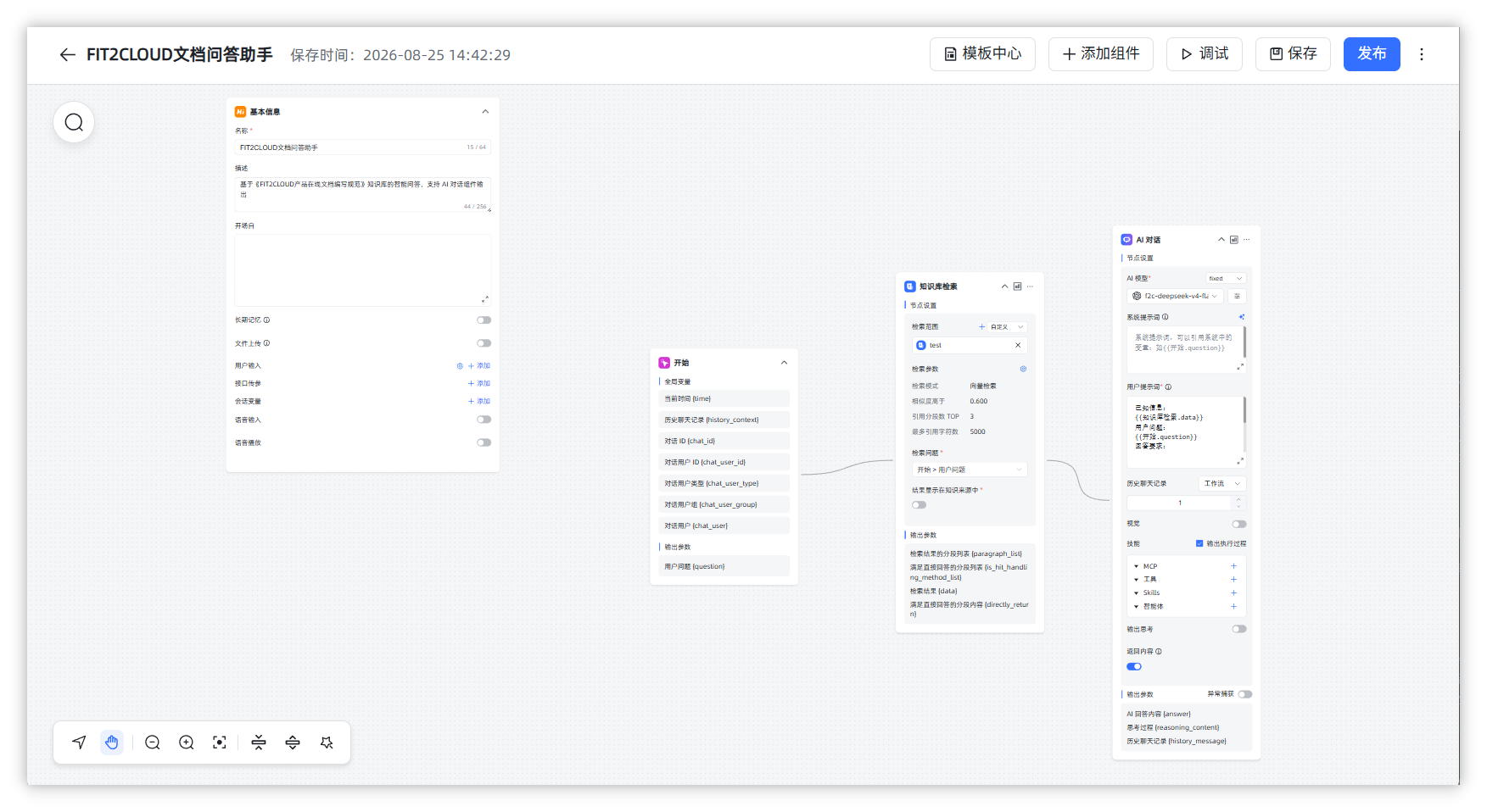 图 7  MaxKB 后台：新建智能体的工作流画布